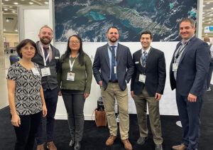 EPIC team members (from left to right) Natalie Perlin, Eddie Snyder, Maoyi Huang, Aaron Jones, Chris Domanti, and Keven Blackman at the 104th AMS Annual Meeting in Baltimore, MD.