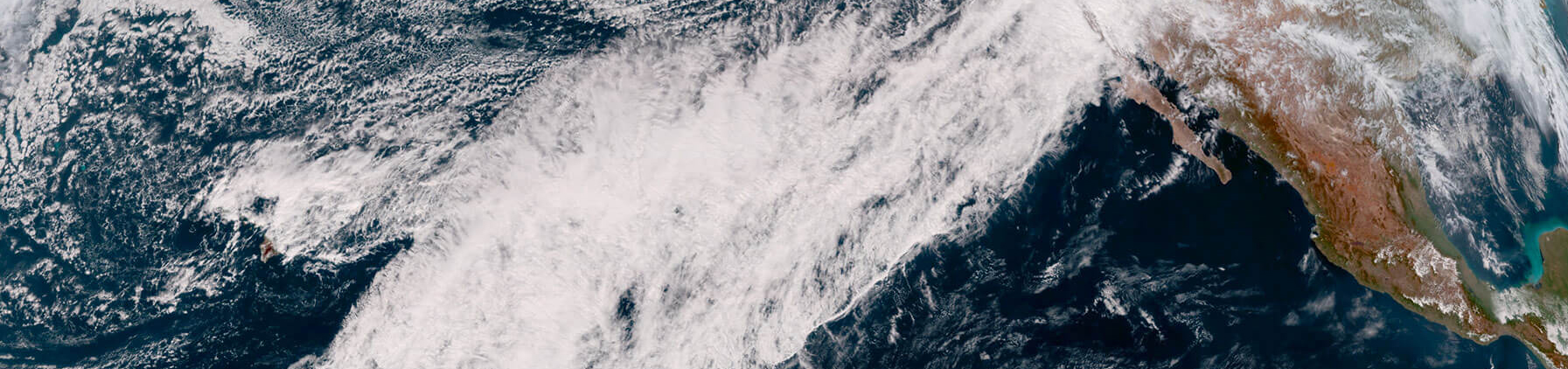 An atmospheric river that drenched California with heavy rain and mountain snow on February 14, 2019, triggering flash floods, mudslides and winter storm warnings in the Sierra Nevada. The conveyor belt of clouds and moisture stretching across the Pacific can be easily seen in this image from NOAA's GOES West satellite. Credit: NOAA