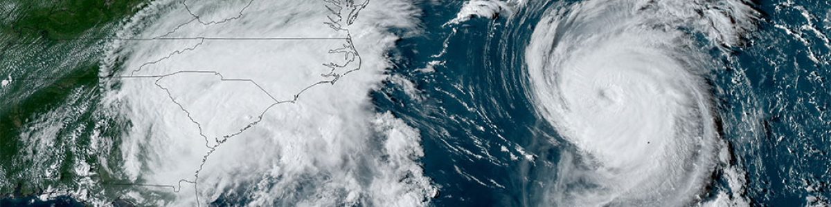 GeoColor imagery from NOAA's GOES-16 satellite of Tropical Storm Idalia and Hurricane Franklin on August 30, 2023