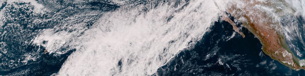 An atmospheric river that drenched California with heavy rain and mountain snow on February 14, 2019, triggering flash floods, mudslides and winter storm warnings in the Sierra Nevada. The conveyor belt of clouds and moisture stretching across the Pacific can be easily seen in this image from NOAA's GOES West satellite. Credit: NOAA